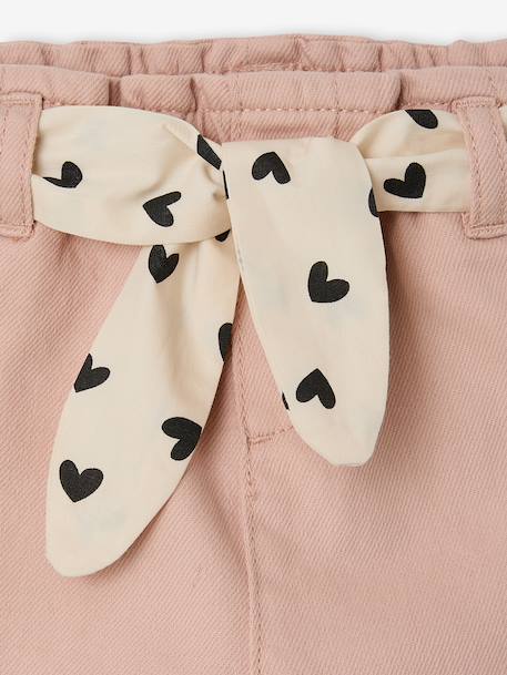 Pantalon paperbag bébé avec ceinture cappuccino+lichen+vieux rose 11 - vertbaudet enfant 