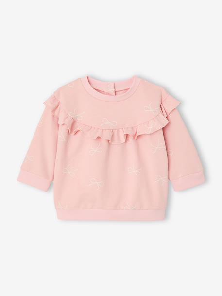 Ensemble bébé fille sweat à volant + legging écru+rose 12 - vertbaudet enfant 
