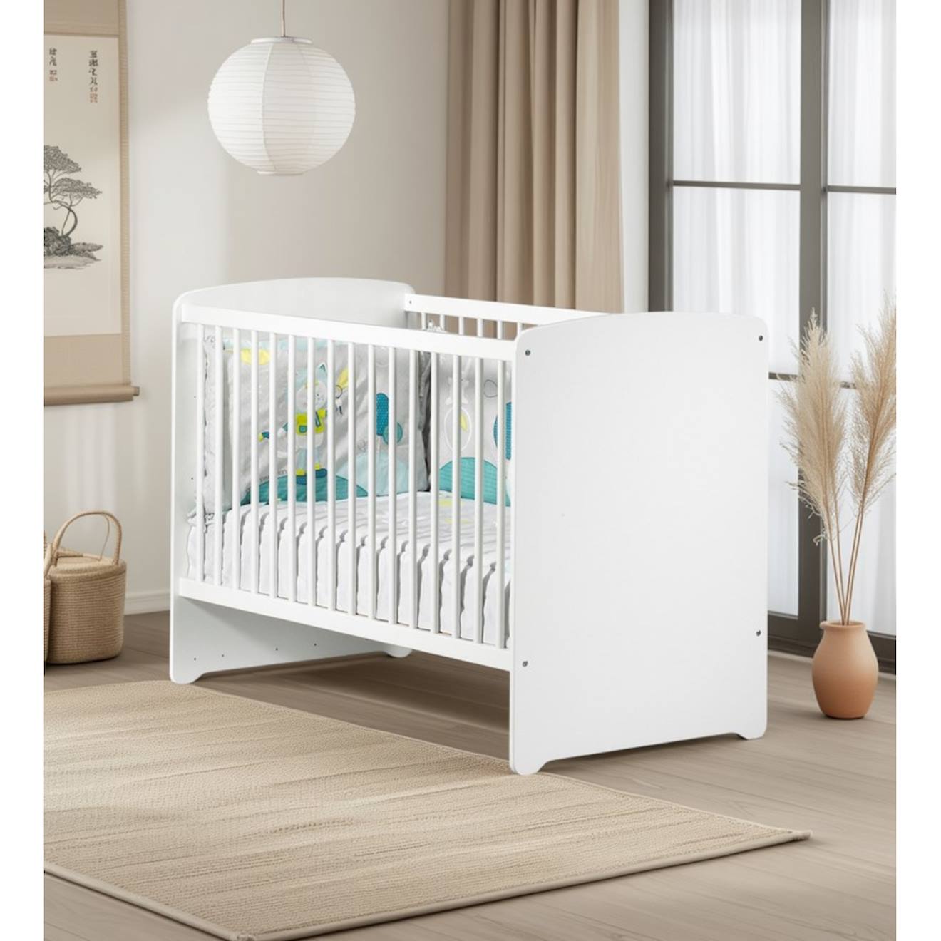 Lit Bébé À Barreaux - Basic Blanc