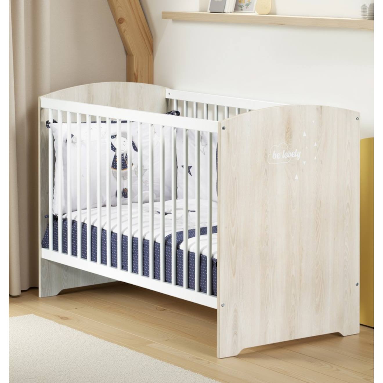 Lit Bébé À Barreaux - Smile Beige