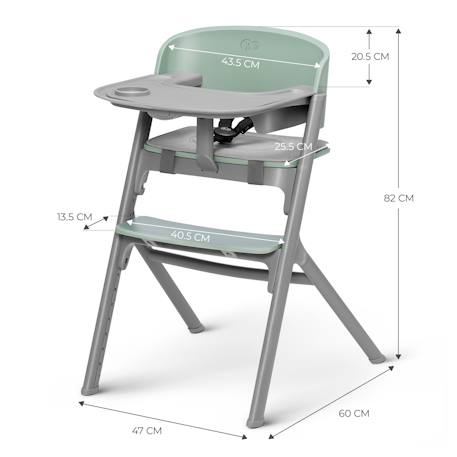 Chaise haute avec design moderne et soutien ergonomique Rose+Vert 11 - vertbaudet enfant 