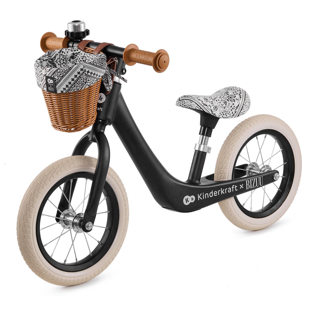 Draisienne Kinderkraft Rapid 2 X Bizuu Avec Cadre En Magnésium Léger, Roues Increvables, Selle Réglable Et Panier Noir