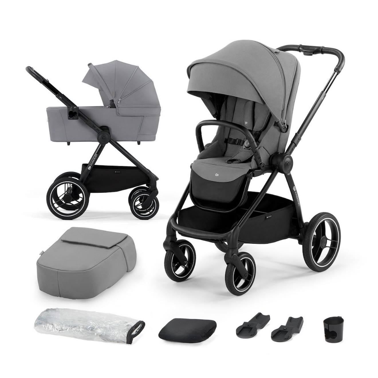 Poussette Combinée 2 En 1 Avec Suspension Et Protection Upf50+ Gris
