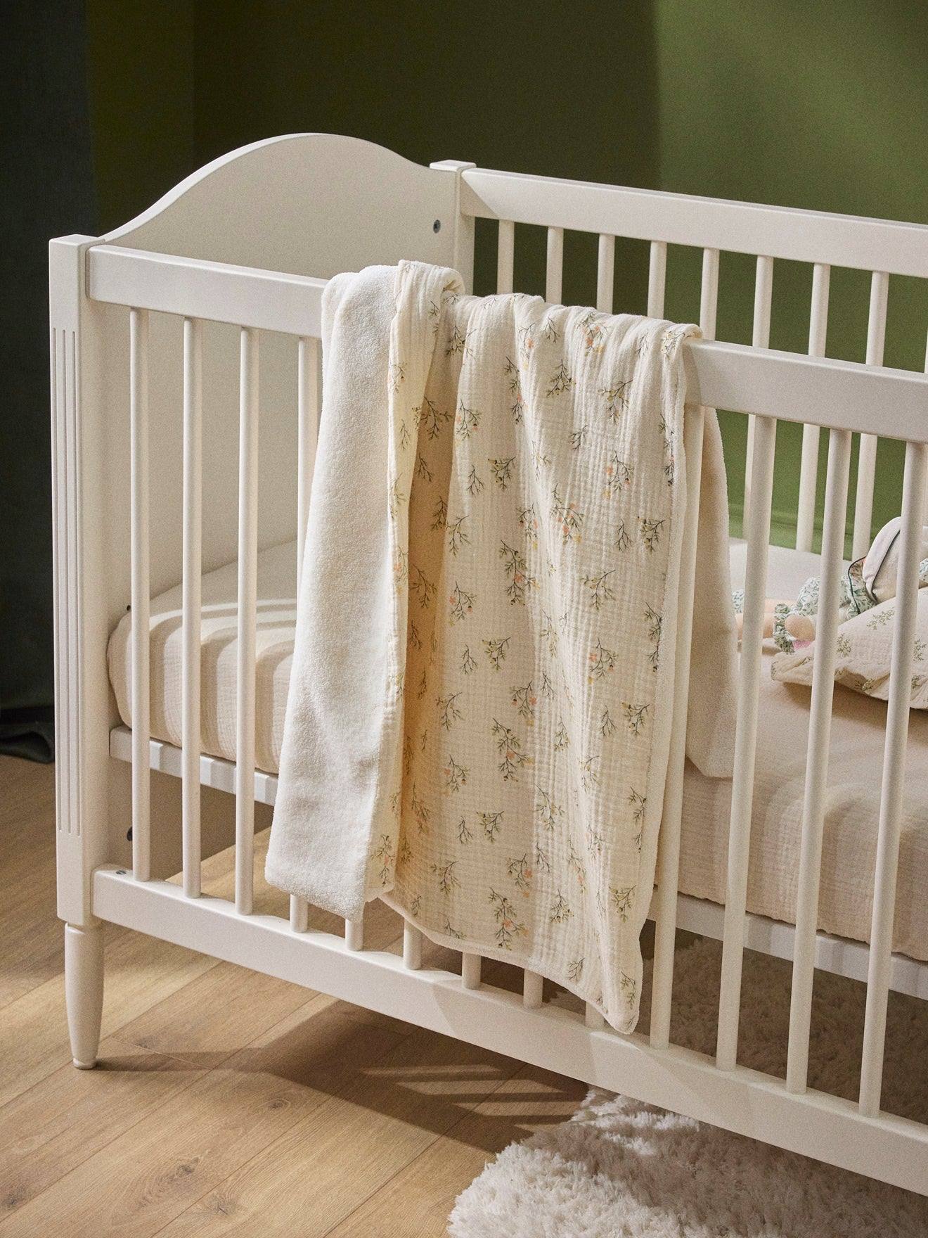 Plaid Gaze De Coton Et Micro-polaire Imprimé Herbier