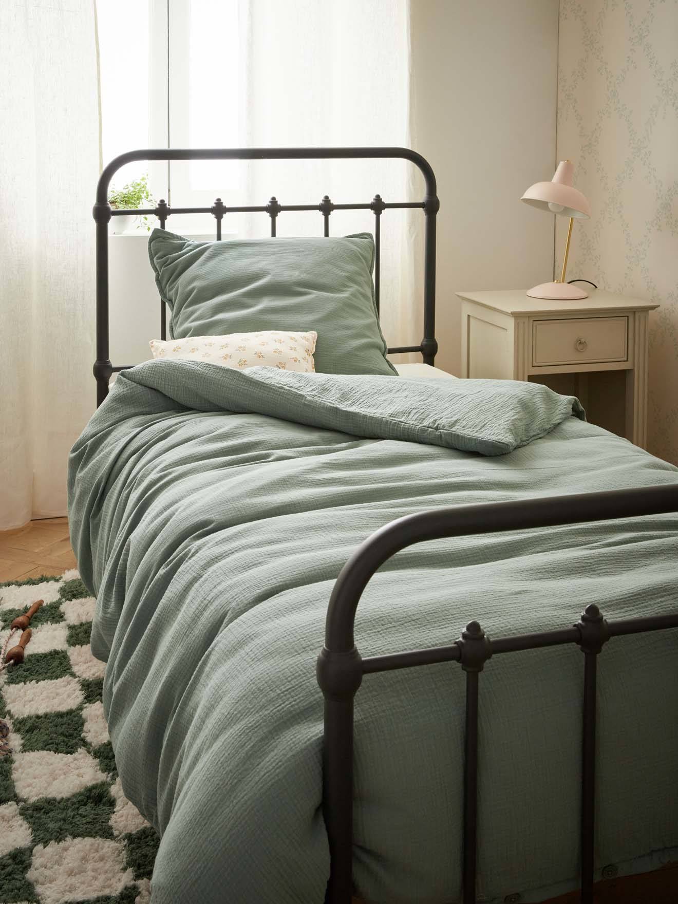 Housse De Couette Gaze De Coton gaufrée Vert