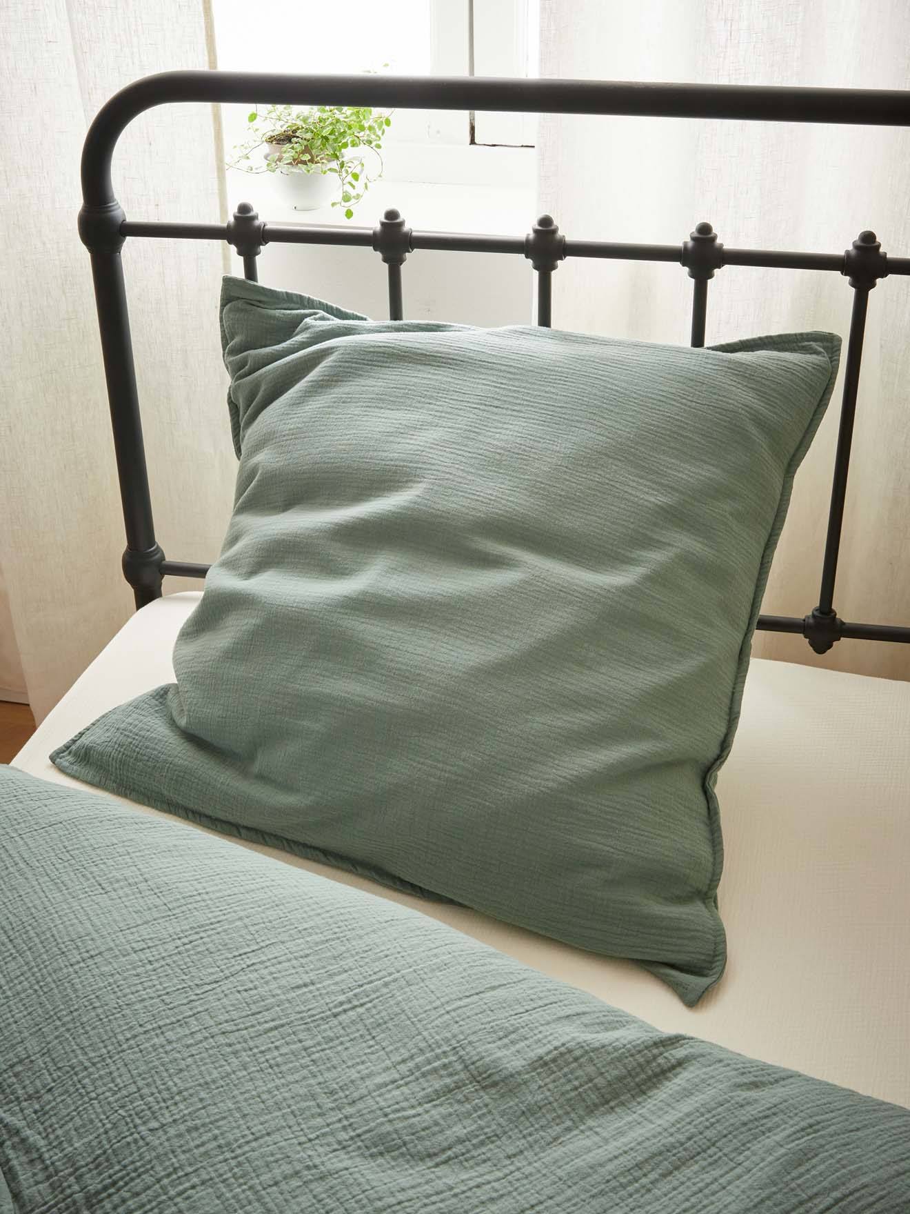 Taie D'oreiller Enfant Gaze De Coton gaufrée Vert