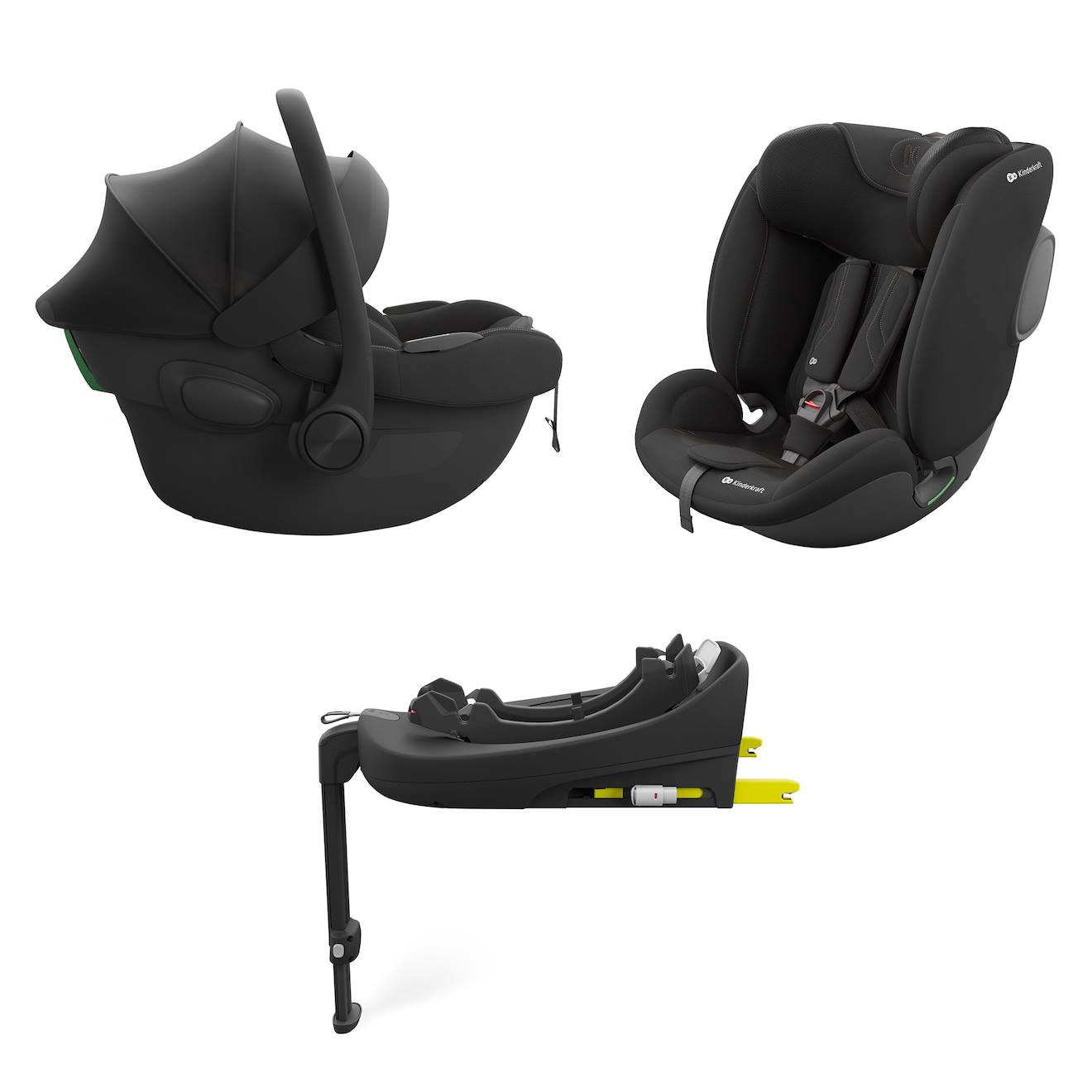 Système Modulaire Siège Auto Endura Safe 3 En 1 Avec Base Pivotante Isofix, I-size 40-150 Cm Et Rotation 360° Noir