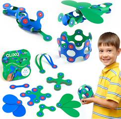 -Itsy pack (vert/bleu) clixo - jeu de construction magnétique, flexible, durable et imaginatif –18 pièces - dès 4 ans