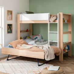 Chambre et rangement-Lit superposé séparable avec lit gigogne en hêtre arsène