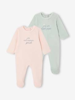 Lot 2 pyjamas bébé fille velours  - vertbaudet enfant