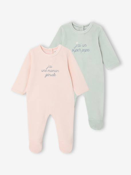 Bébé-Lot 2 pyjamas bébé fille velours