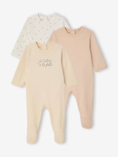 Lot 3 pyjamas bébé en coton bio  - vertbaudet enfant