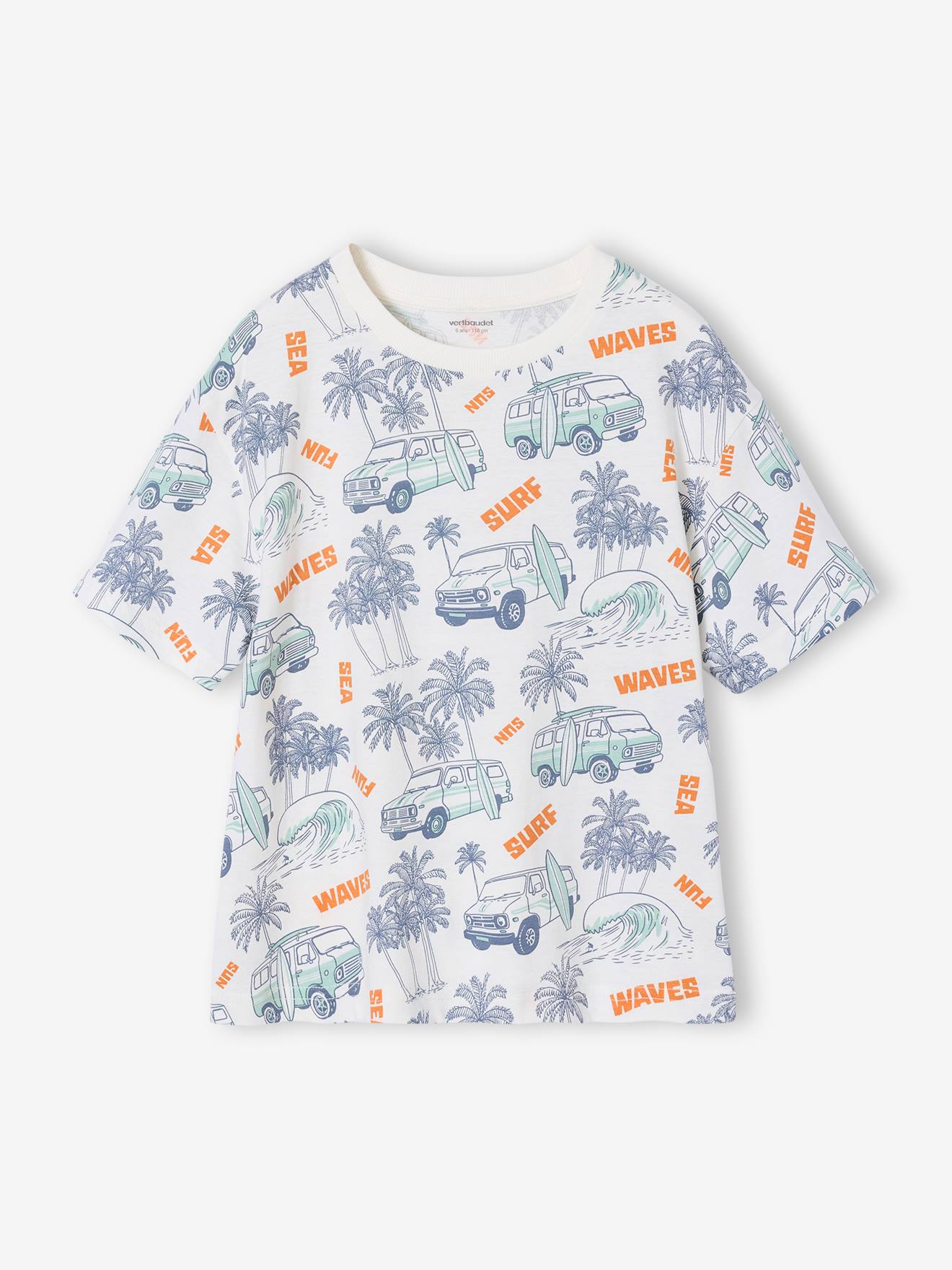 T-shirt garçon manches courtes blanc