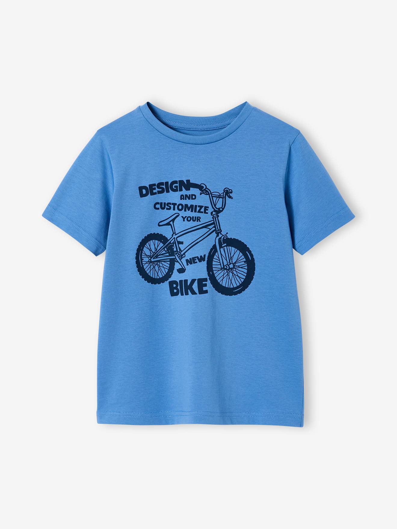 T-shirt garçon imprimé bleu moyen