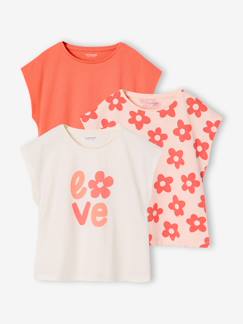 -Lot de 3 tee-shirts fille fantaisie manches courtes