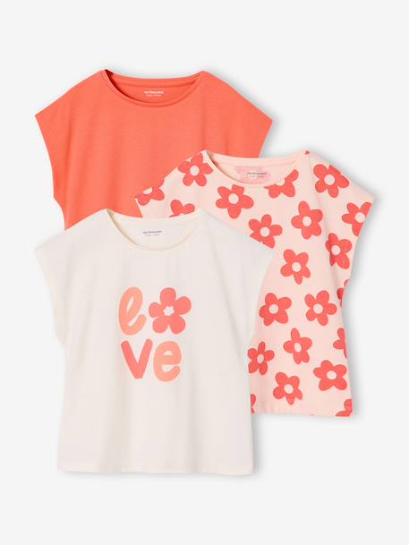 Fille-Lot de 3 tee-shirts fille fantaisie manches courtes