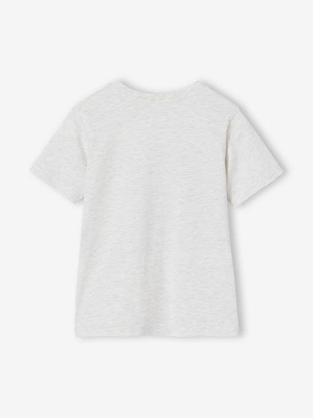 T-shirt garçon imprimé blanc chiné+bleu moyen+menthe+ocre+olive+terracotta+vert d'eau 2 - vertbaudet enfant 