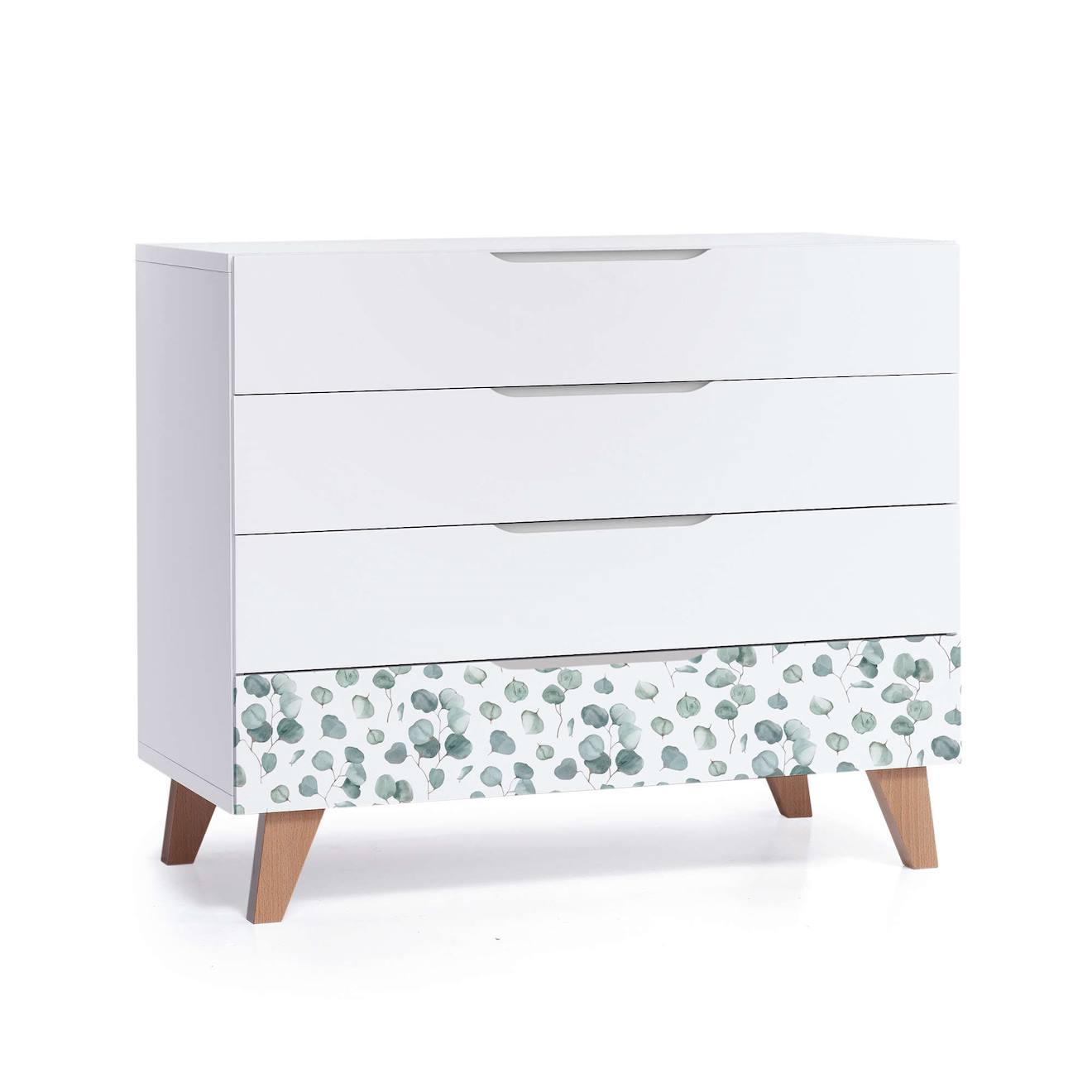 Commode Pour Enfants (4 Tiroirs) Feuilles Eucalyptus