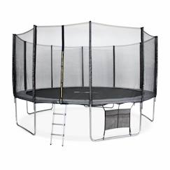 Jouet-Pack trampoline ø460cm neptune xxl et filet, échelle, bâche, filet chaussures, kit d'ancrage