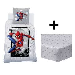 Linge de maison et décoration-Linge de lit enfant-Housse de couette-Parure de lit imprimée + drap housse 100% coton, spiderman hero