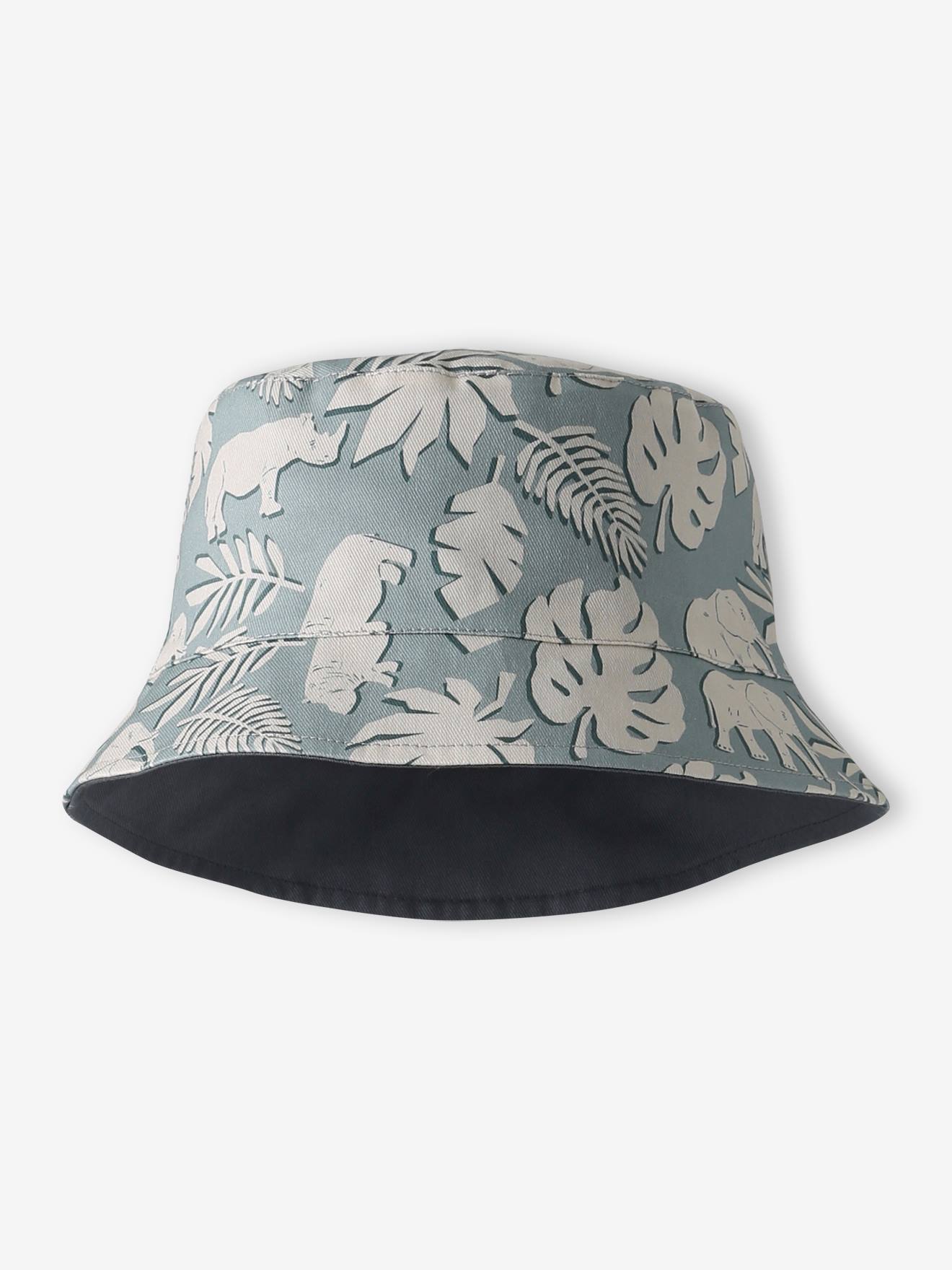 Bob garon coton rversible motifs bleu gris 7$
