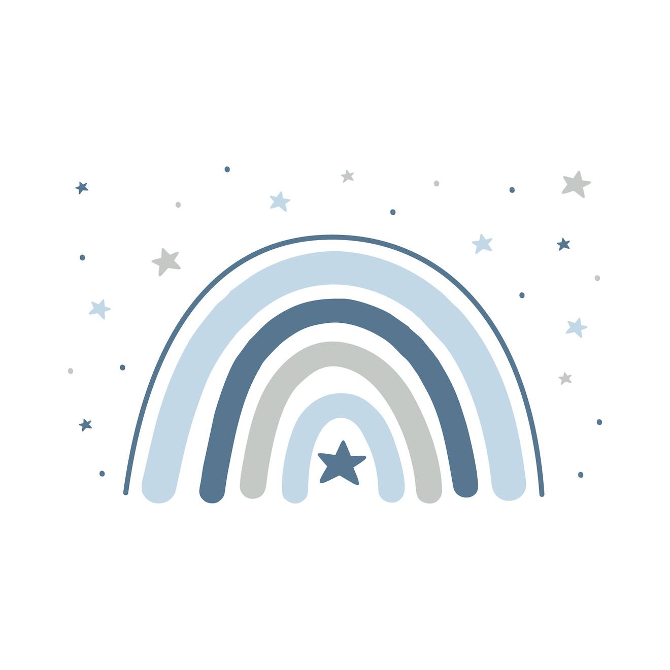 Autocollant Mural De Arc-en-ciel (90 Cm) Bleu