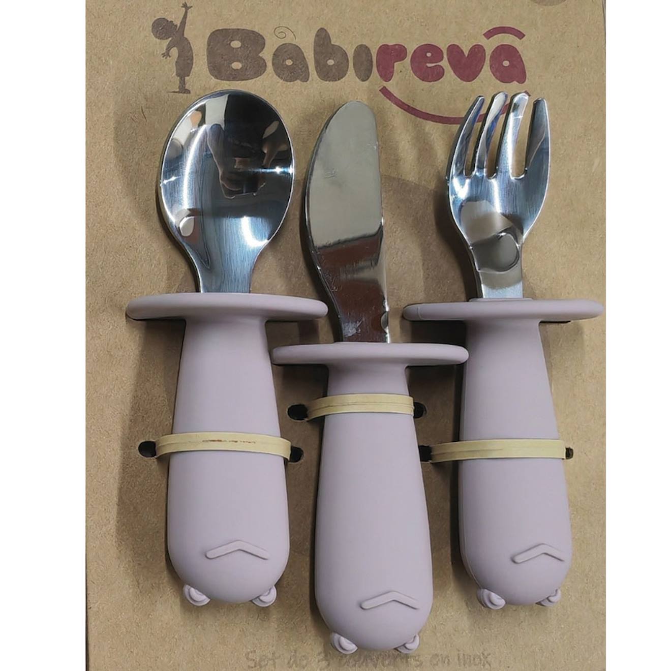 Set De 3 Couverts En Inox Rose