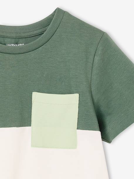 T-shirt garçon coloblock manches courtes ardoise+menthe+orange+vert anglais 25 - vertbaudet enfant 
