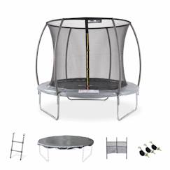 Jouet-Trampoline rond ø 250cm gris avec accessoires - pluton inner xxl - 2,50 m 250 cm