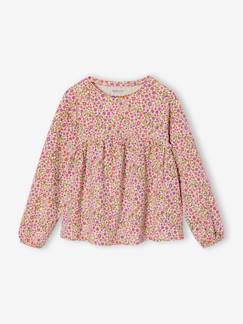 -T-shirt blouse fille imprimé manches longues 