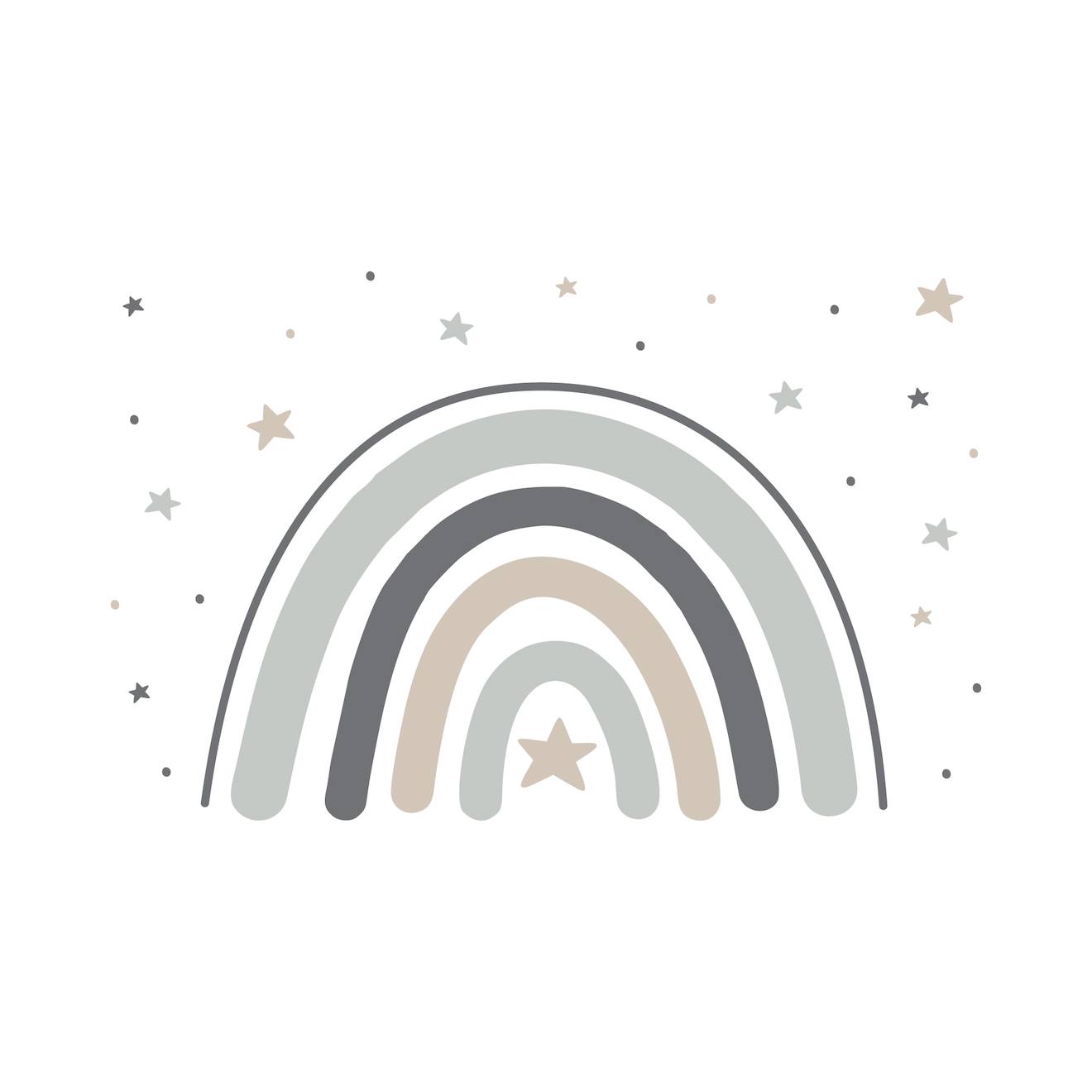 Autocollant Mural De Arc-en-ciel (90 Cm) Gris