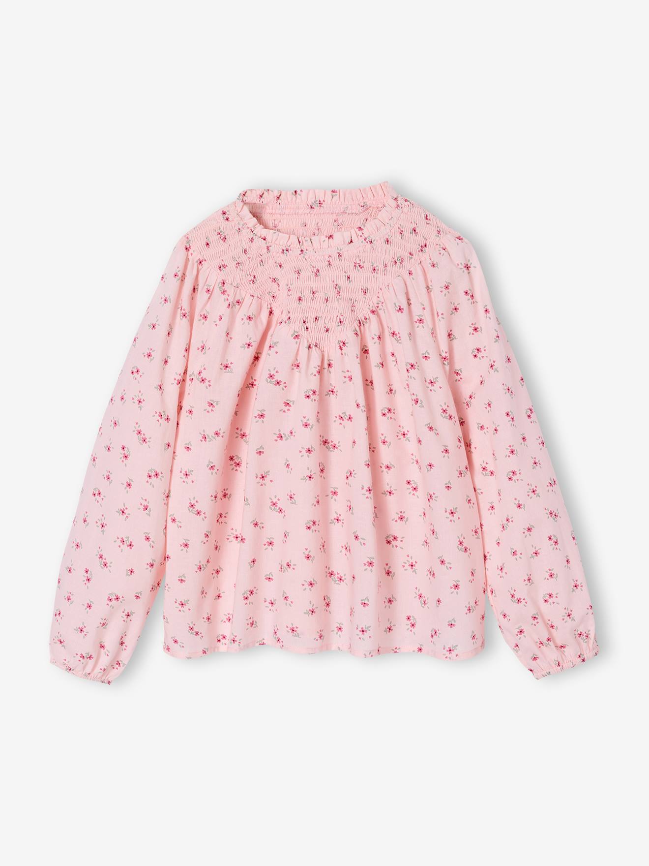 Blouse fille manches smockes rose ple 8 €