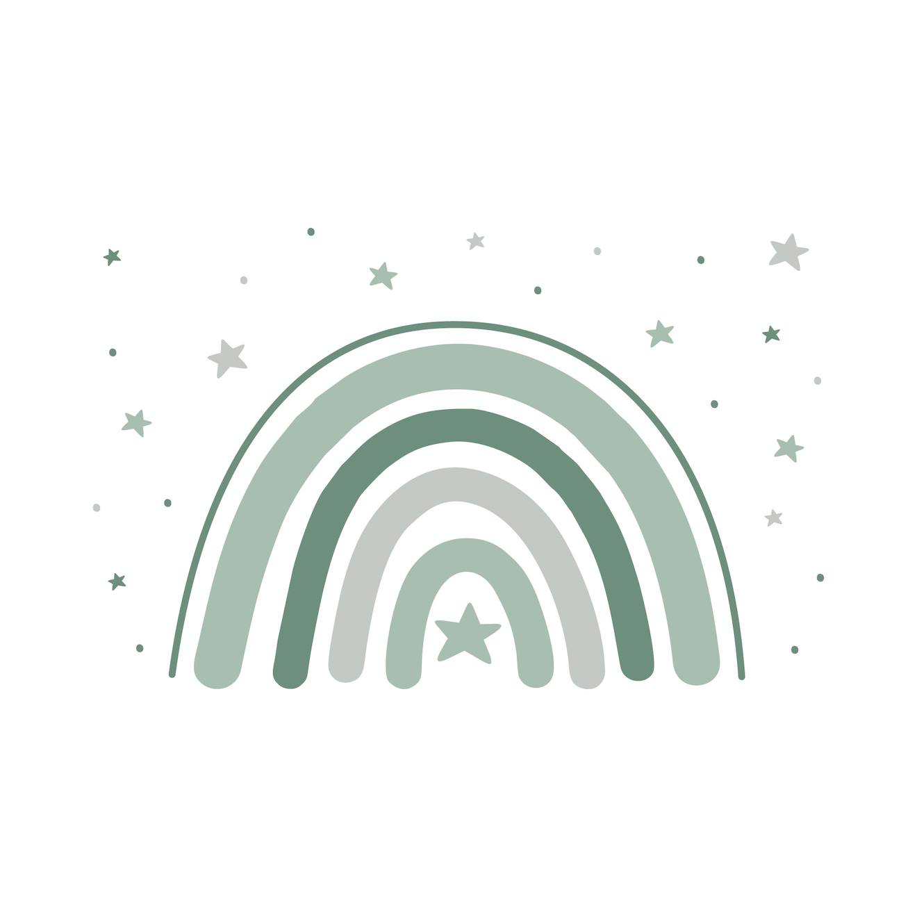 Autocollant Mural De Arc-en-ciel (90 Cm) Vert