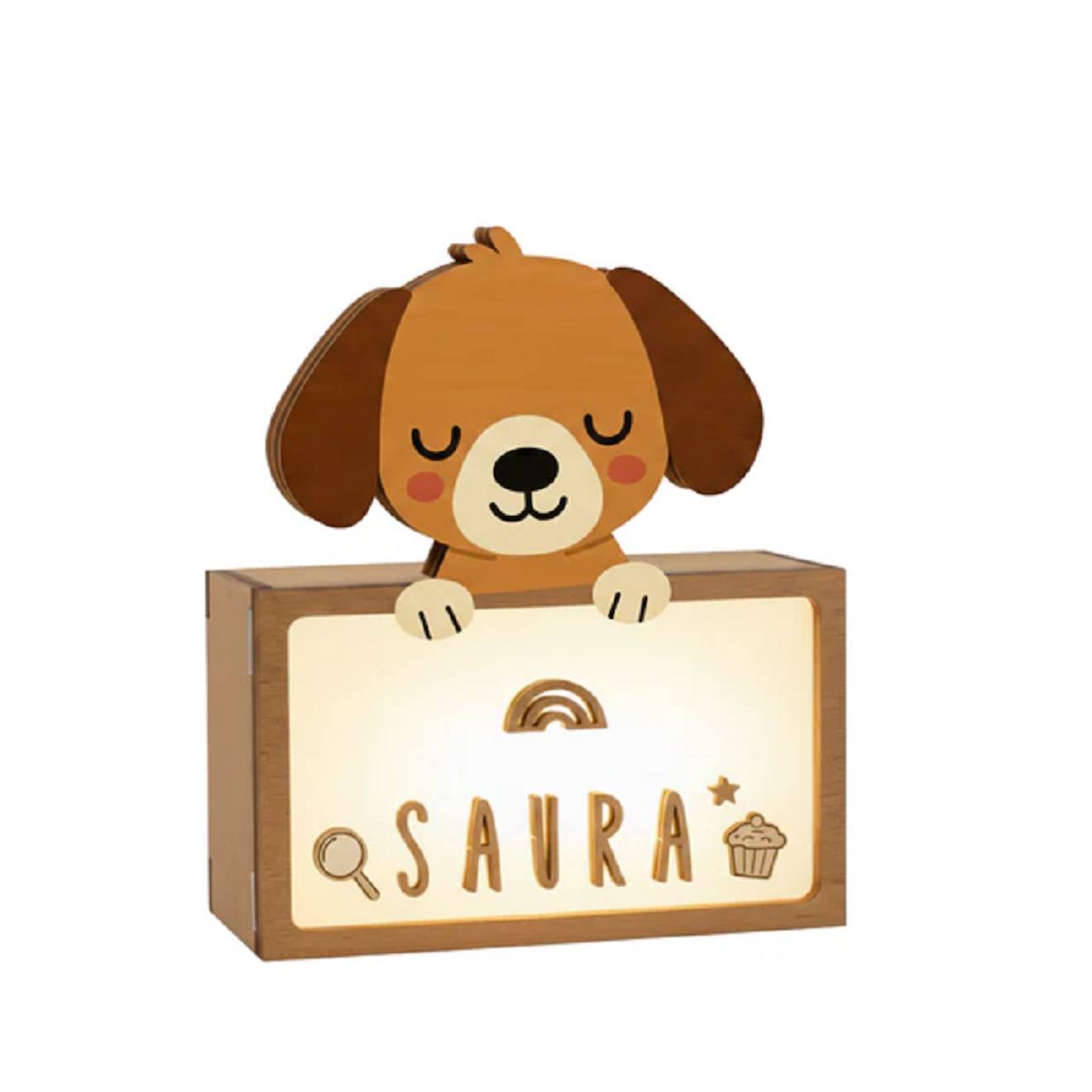 Lampe À Poser Personnalisable Marron - Chien