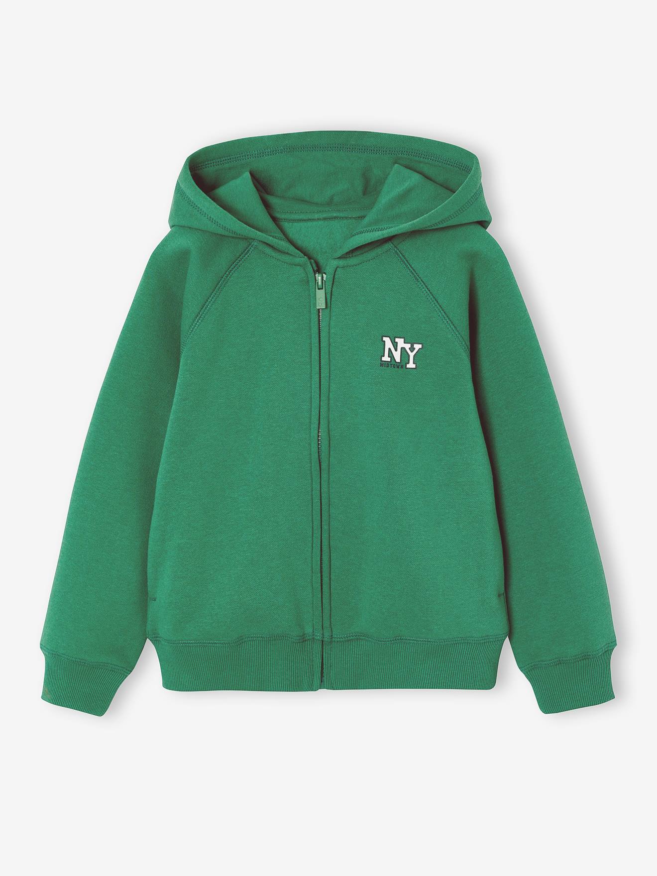 Sweat zippé garçon Basics vert