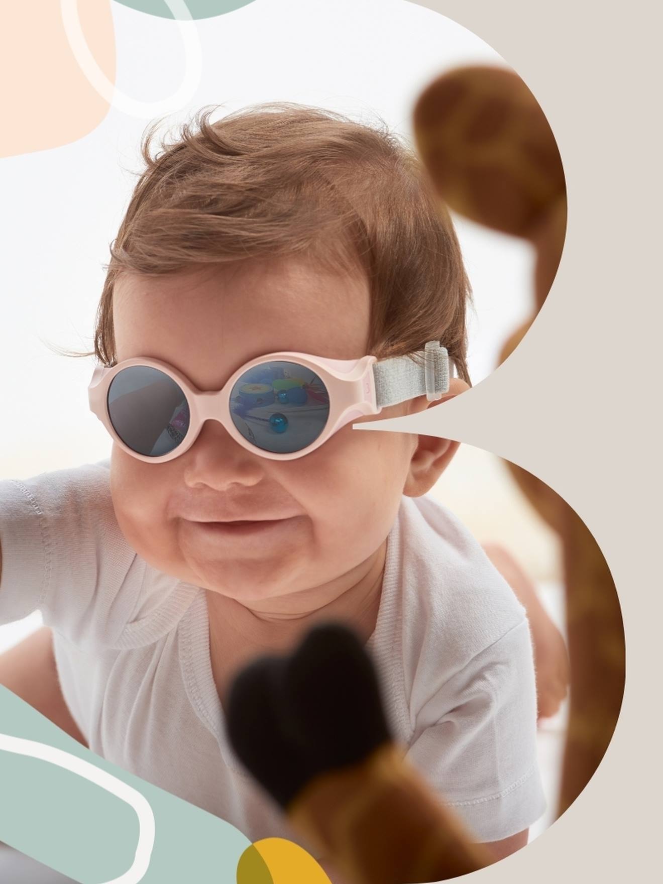 Lunettes de soleil Glee pour bébé de 0 à 9 mois sable (Béaba) - Image 1