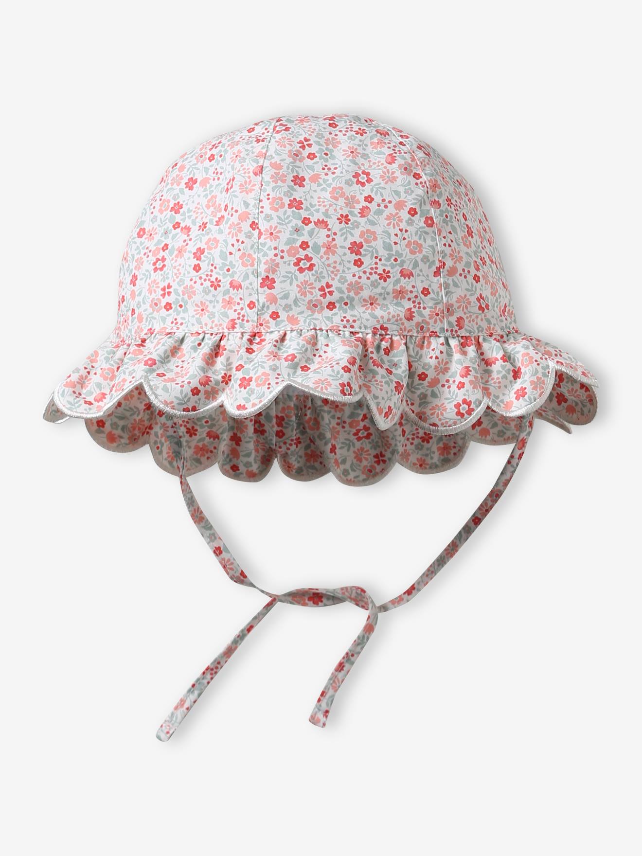 Chapeau bébé fille finition festonnée écru