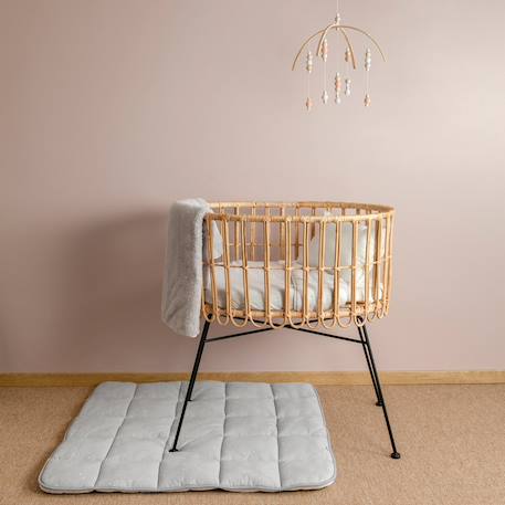 Tapis de parc et jeu - jersey moelleux Flower print+Gold dots print+Piuma ecru+Piuma moka+Stars grizou 28 - vertbaudet enfant 