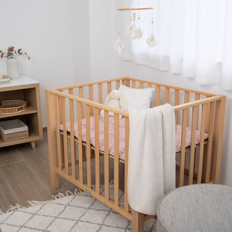 Tapis de parc et jeu - jersey moelleux Flower print+Gold dots print+Piuma ecru+Piuma moka+Stars grizou 4 - vertbaudet enfant 