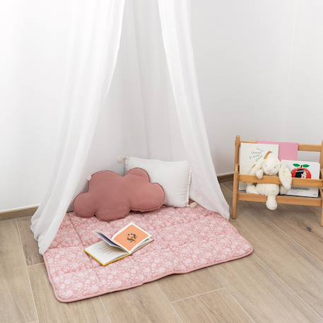 Tapis de parc et jeu - jersey moelleux Flower print+Gold dots print+Piuma ecru+Piuma moka+Stars grizou 2 - vertbaudet enfant 