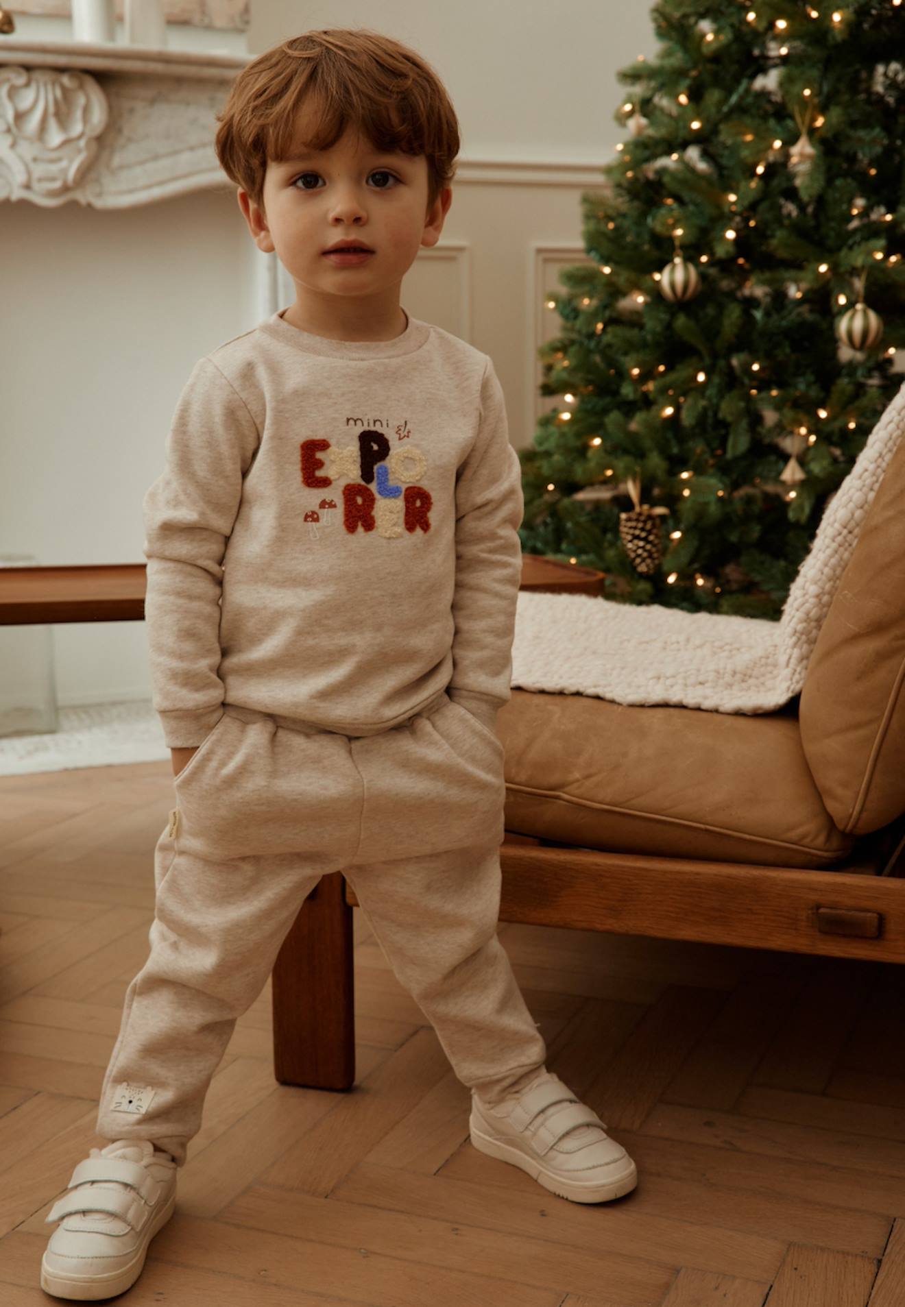 Ensemble Enfant Sweat Et Pantalon En Molleton Beige