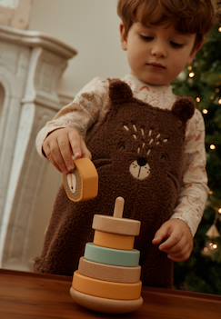 -Ensemble salopette bébé en sherpa et t-shirt cracotte