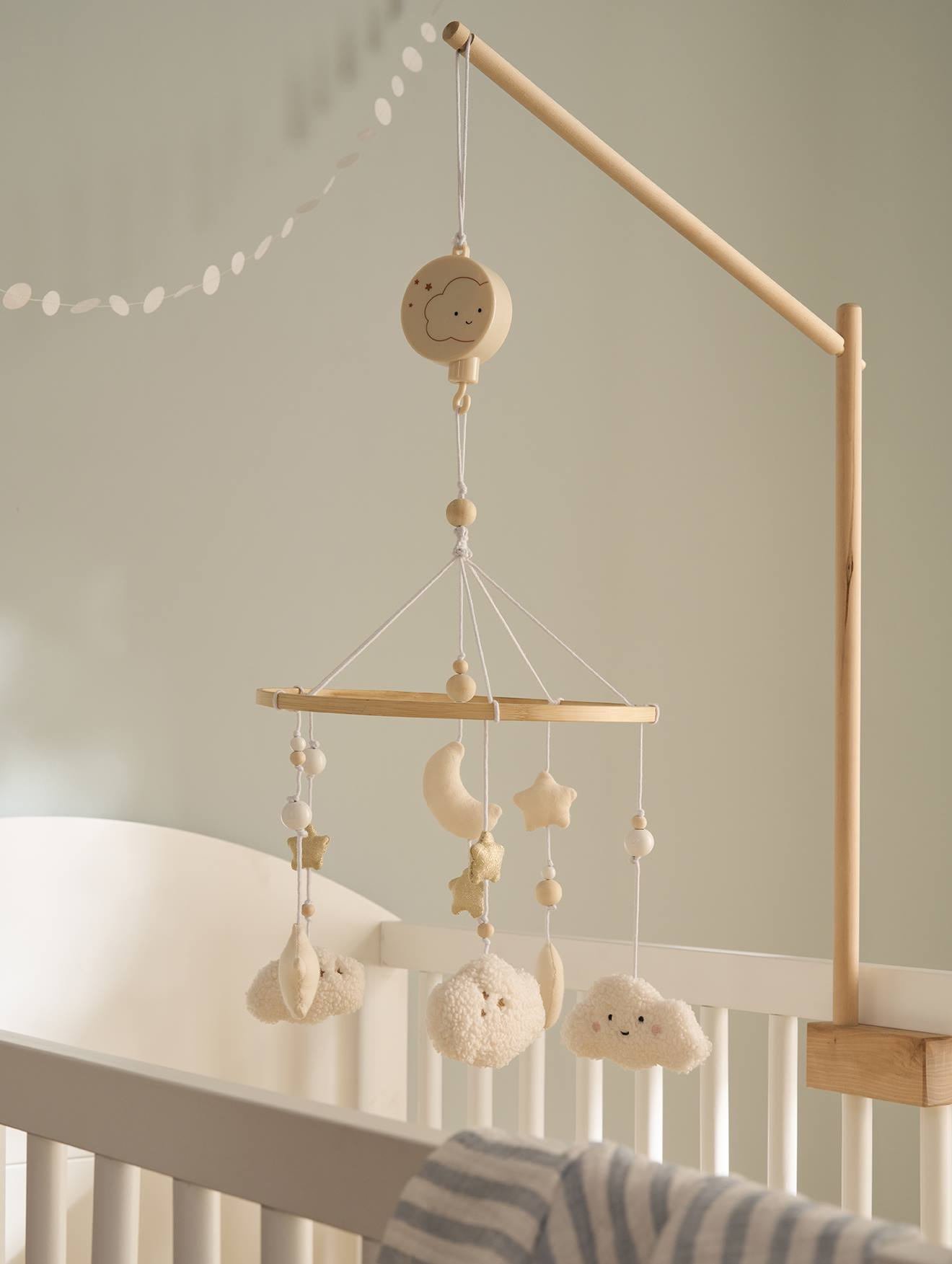 Mobile musical Nuage beige