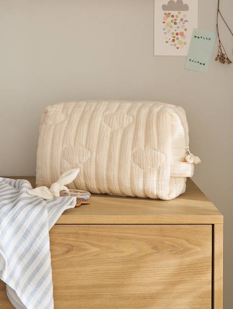 Vertbaudet - Trousse toilette Mama gaze coton nuages