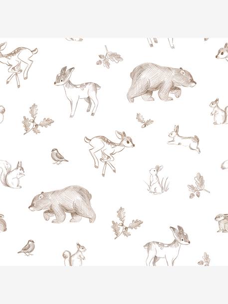 Lilipinso - Papier peint FOREST FRIENDS blanc imprimé
