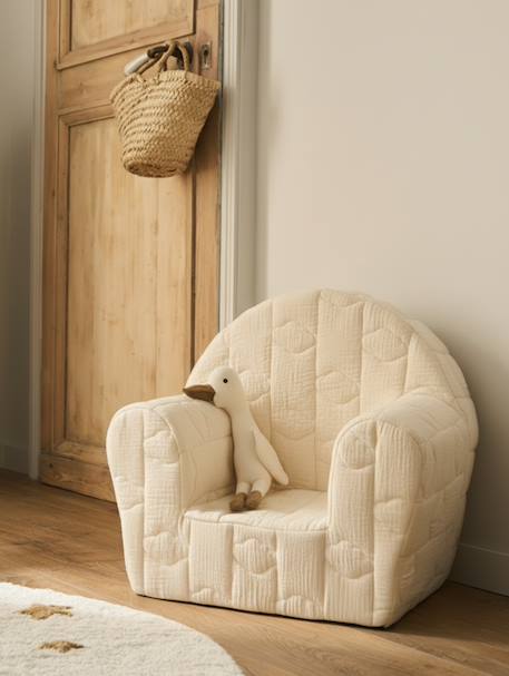 Vertbaudet - Fauteuil en mousse Nuage quilté - personnalisable écru