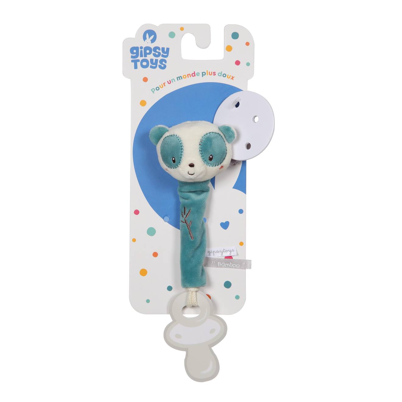 Peluche - Accroche-tã©tine Bamboo - Panda - 13 Cm Bleu