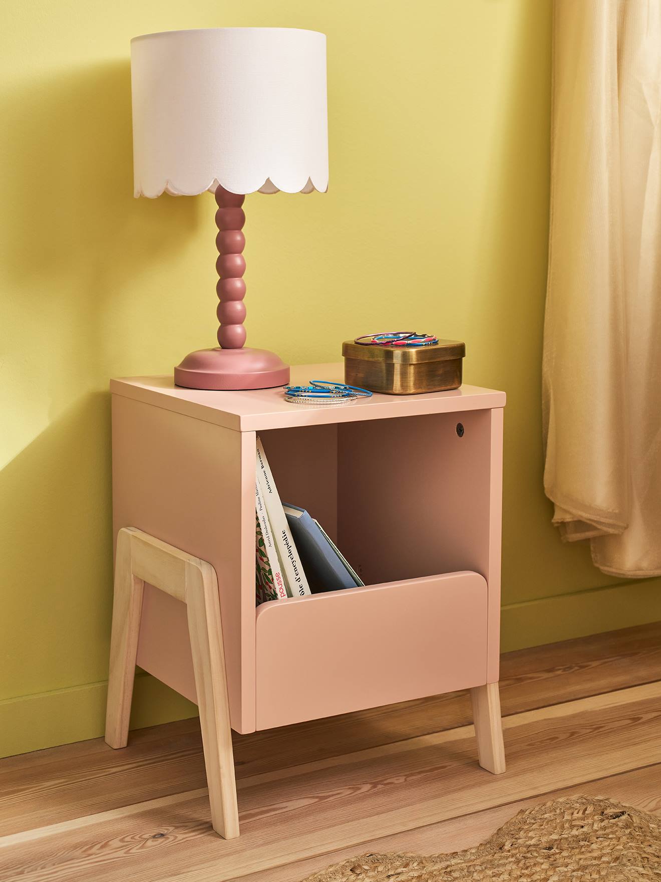 Chevet enfant LIGNE RÉTRO rose pâle Chevet enfant LIGNE RÉTRO rose pâle