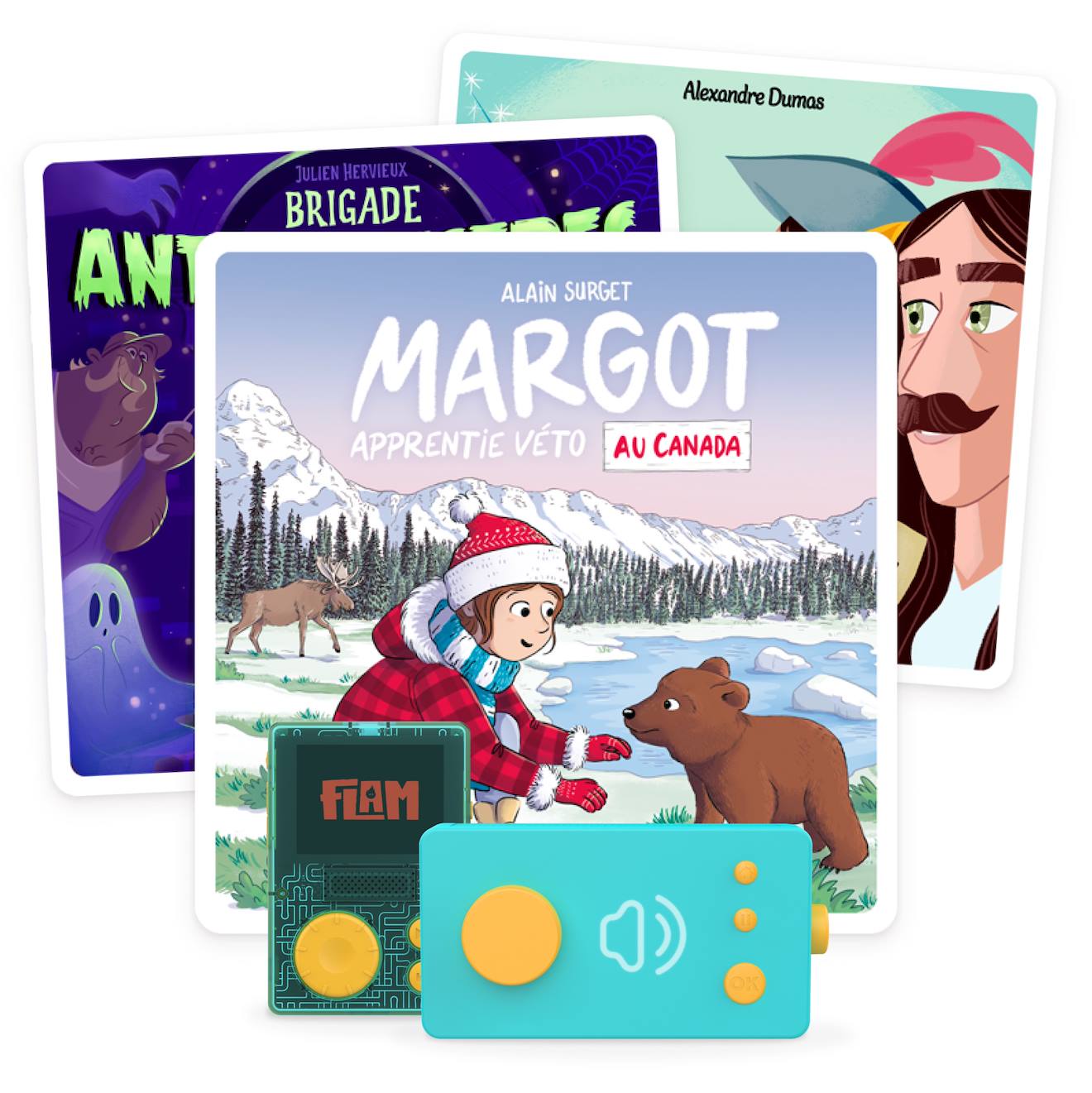 Lunii – 3 Livres Audio : Margot Véto, Brigade Anti-monstres, Mousquetaires Multicolore