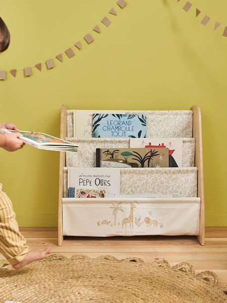 Vertbaudet - Rangement livre textile beige imprimé